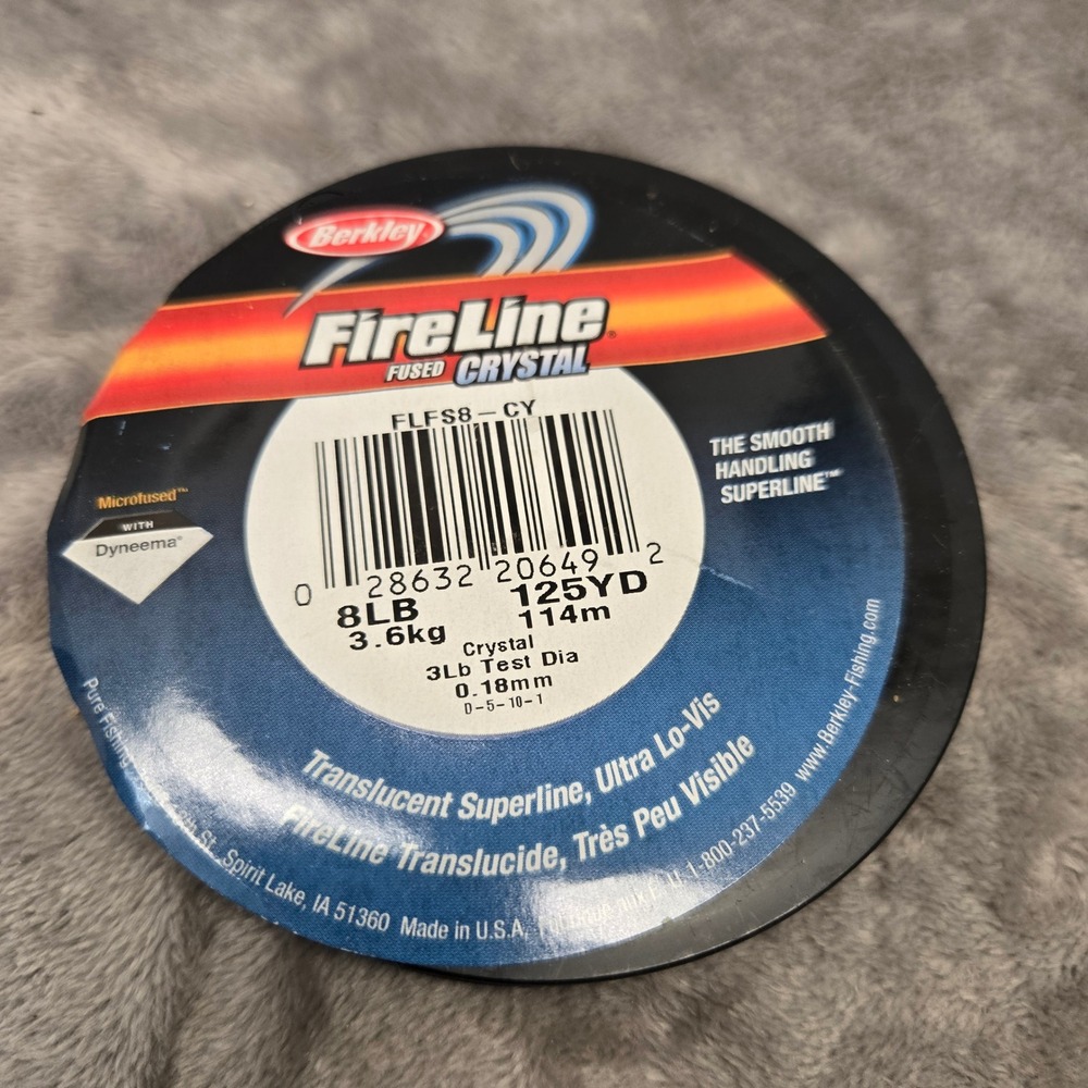 Berkley FireLine Fused Crystal 8LB 125YD Translucent Superline FLFS8-CY Fishing
